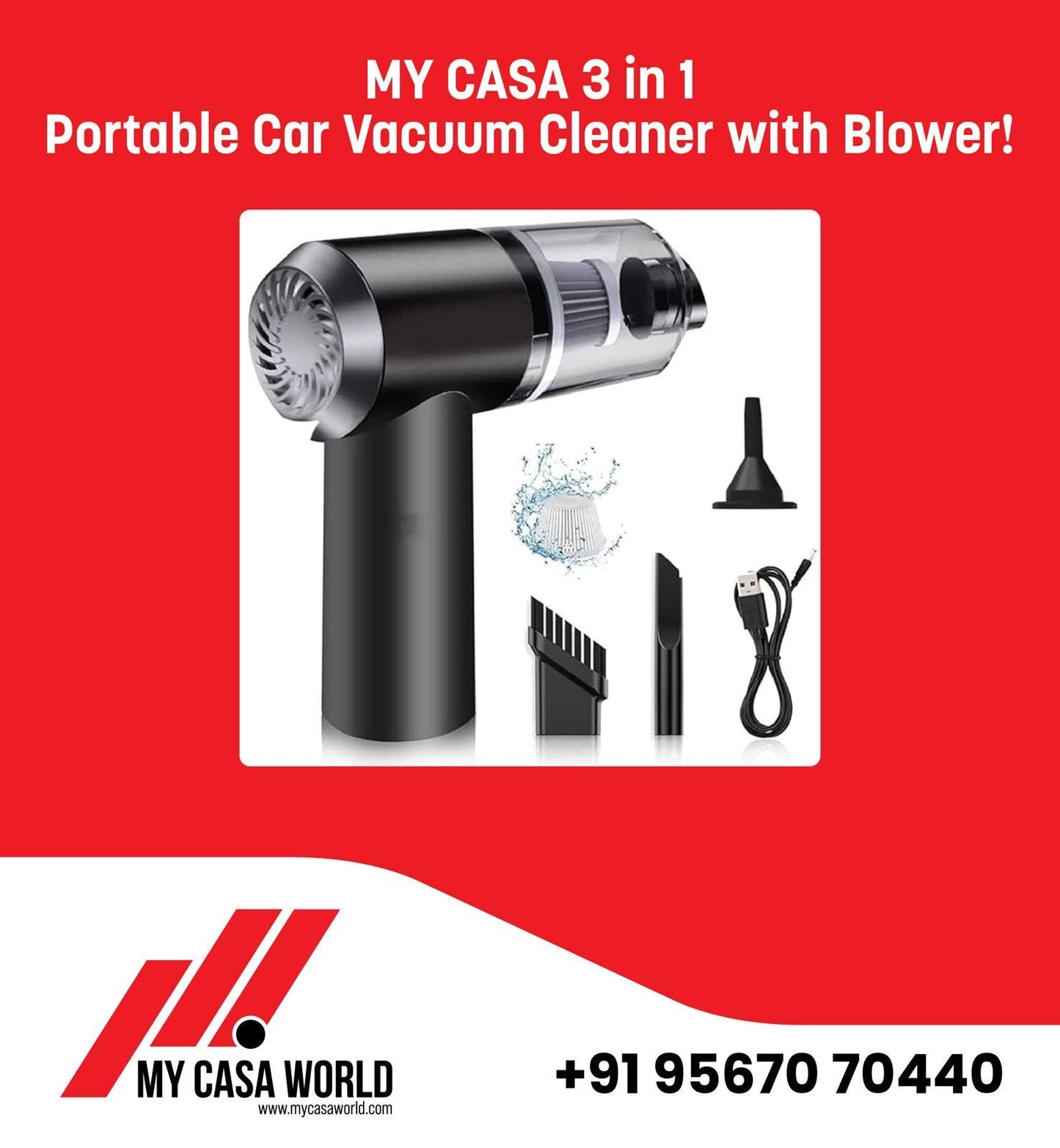 The My Casa 3-in-1 Portable Vacuum Cleaner