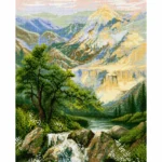 Stitched Wilderness Waterfall and Cliffs