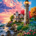 Sunset by the Coastal Cottage